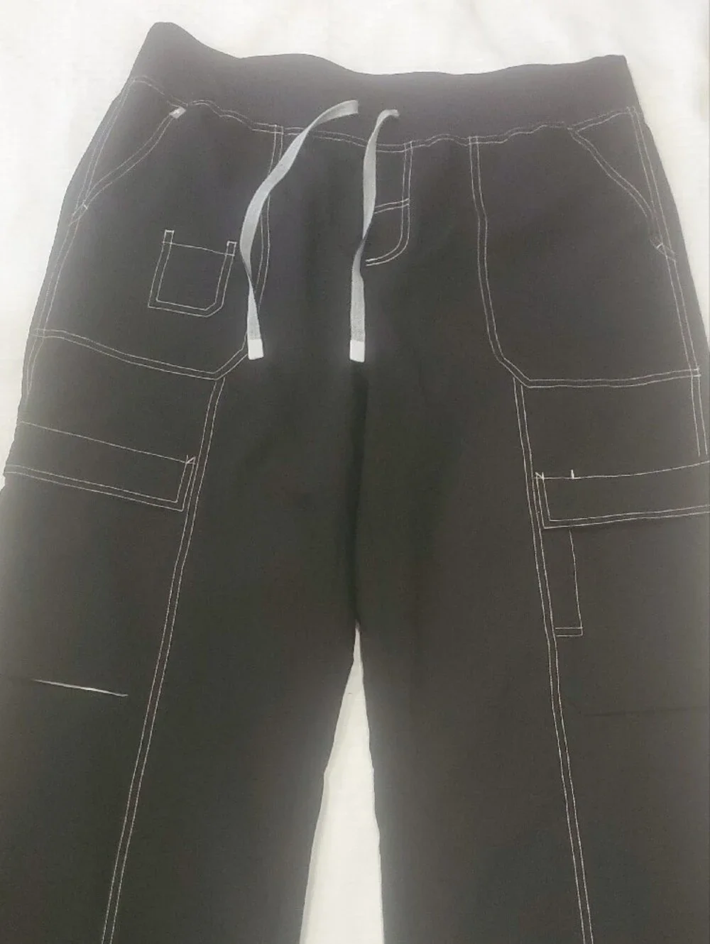 Figs Black  Unisex Wide-Leg Cargo Pants Size XXL
